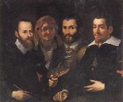 Francesco Vanni Self-Portrait with Parents and Half-brother painting